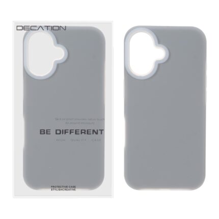 قاب Decation سیلیکونی پاستیلی Apple iPhone 16 - خاکستری (پک دار)