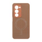 قاب سوزنی طرح مگ سیف نقره ای محافظ لنزدار Xiaomi Redmi 15 4G - عسلی