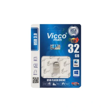 (گارانتی مادام‌العمر رایانه نوین سگال) نقره ای Vicco man VC371 S USB3.0 Flash Memory-32GB