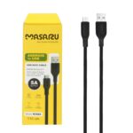 کابل شارژ 1.1 متری فست اندروید Masaru مدل M308A - مشکی - SMO