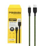 کابل شارژ 1.1 متری فست آیفون Masaru مدل M310i - مشکی سبز - SMO