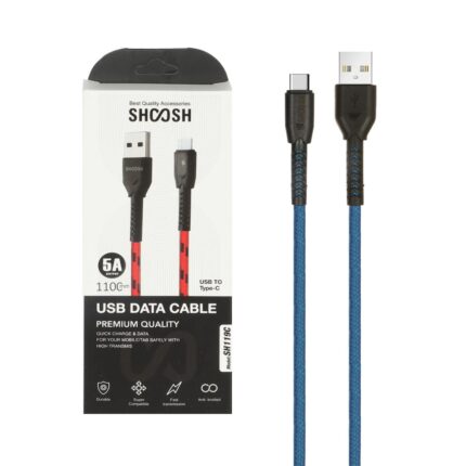 کابل شارژ کنفی 1.1 متری فست Shoosh Type-C مدل SH119C -آبی - SMO