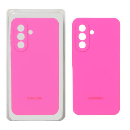 قاب سیلیکونی پاک کنی محافظ لنزدار اورجینال Samsung Galaxy A57 - صورتی فانتزی (پک اصلی)