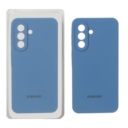قاب سیلیکونی پاک کنی محافظ لنزدار اورجینال Samsung Galaxy A57 - آبی تیره (پک اصلی)