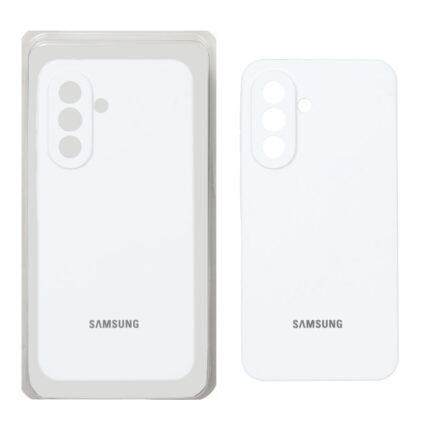 قاب سیلیکونی پاک کنی محافظ لنزدار اورجینال Samsung Galaxy A57 - سفید (پک اصلی)