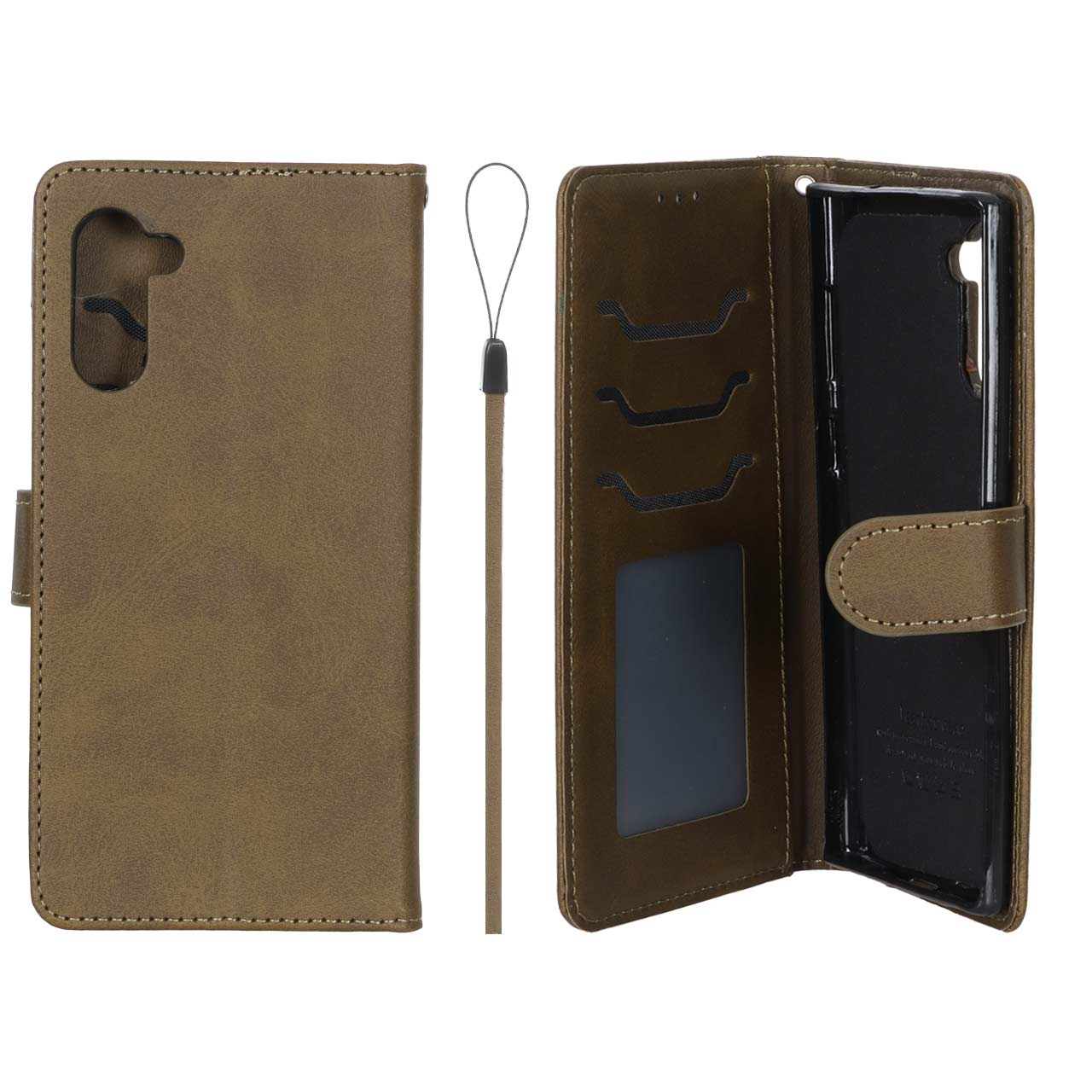 1701574 کیف موبایل مگنتی درجه یک داخل خز MNC Plus مدل Samsung Galaxy Note 10 - سبز زیتونی - تصویر 1