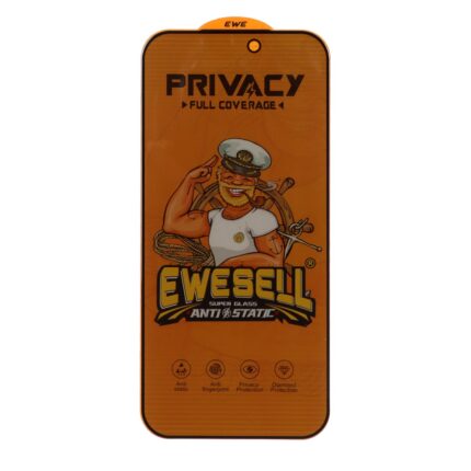 محافظ صفحه نمایش شیشه ای Full Cover Ewesell Anti Static Privacy مدل Apple iPhone 17 Pro Max