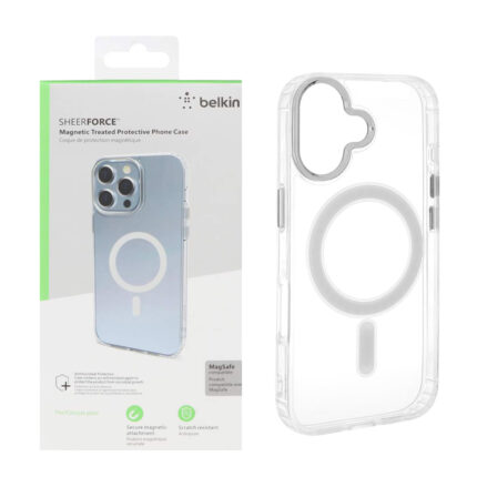 قاب belkin شفاف Magsafe مدل Apple iPhone 17 (پک دار)