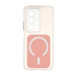 قاب مستطیلی دور ژله ای طرح مگ سیف لنز شفاف Xiaomi Redmi 15 4G - گلبهی