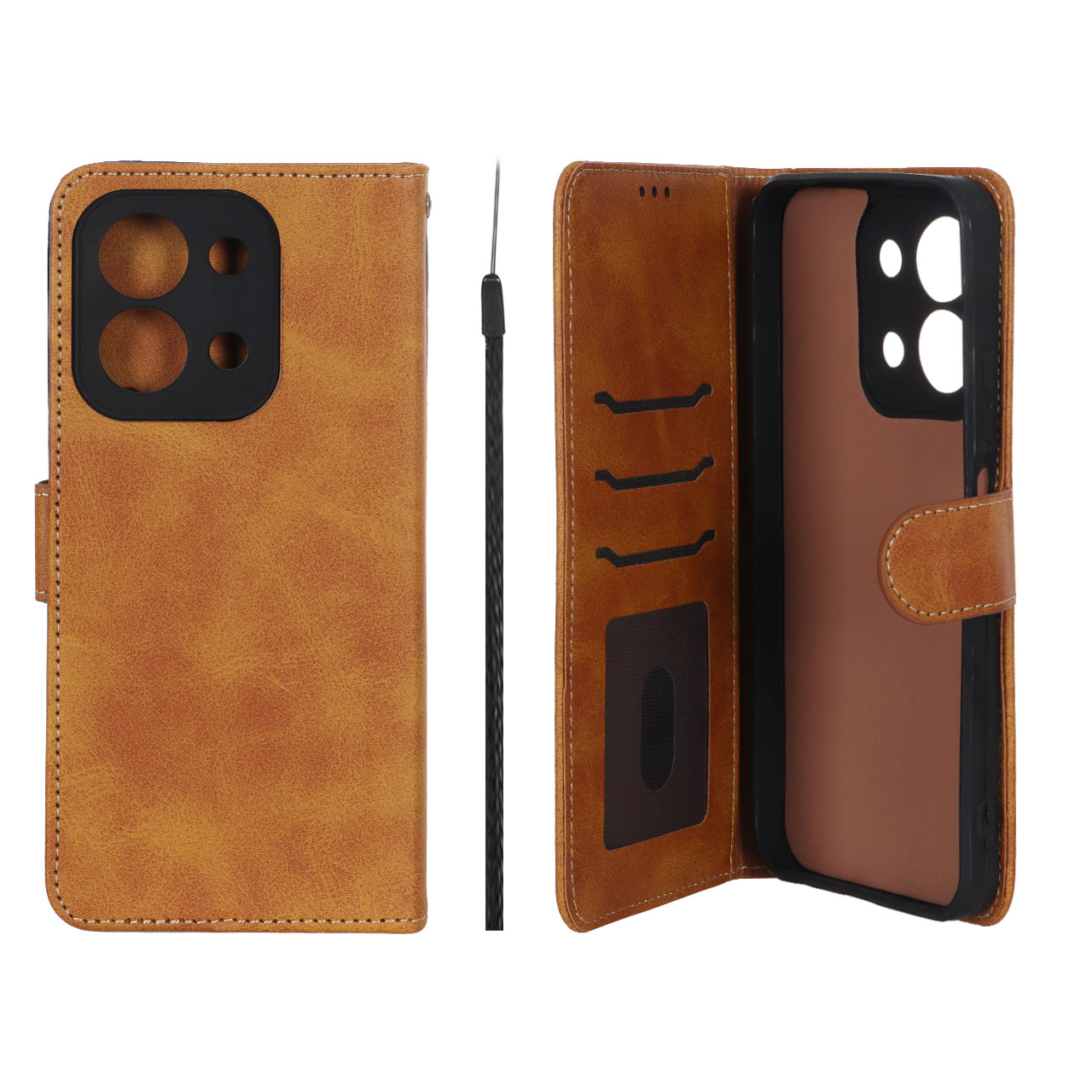 1711250 کیف موبایل مگنتی Crystal داخل مخمل Xiaomi Redmi 15C / Poco C85 - عسلی - تصویر 1