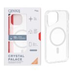 قاب اورجینال Gear4 Crystal palace شفاف White MagSafe مدل Apple iPhone 13 / iPhone 14 (پک دار)