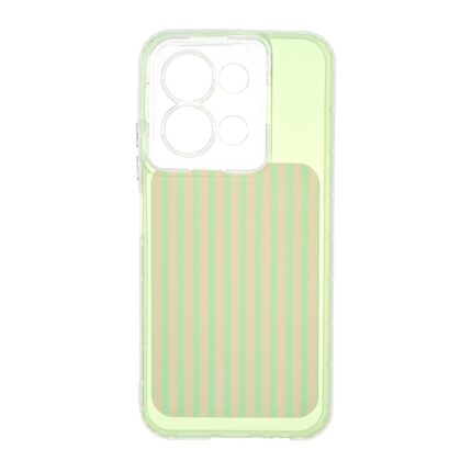 قاب مستطیلی Stripe لنز شفاف Xiaomi Redmi 15C / Poco C85 - سبز