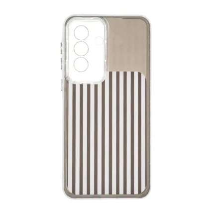 قاب مستطیلی Stripe لنز شفاف Samsung Galaxy A57 - مشکی