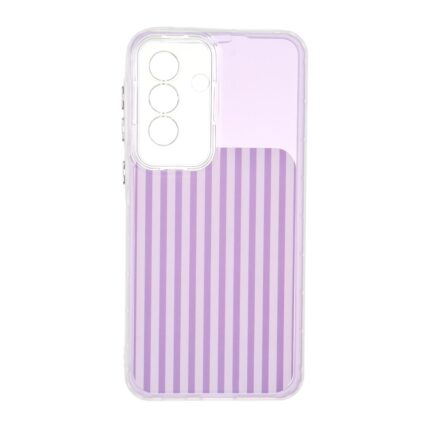 قاب مستطیلی Stripe لنز شفاف Samsung Galaxy A57 - بنفش