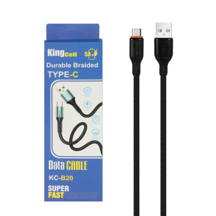 کابل شارژ کنفی فست King Cell Type-C مدل KC-B20 - مشکی - ASP (گارانتی شش ماهه آروین)