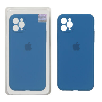 قاب سیلیکونی پاک کنی اورجینال Master Quality مدل Apple iPhone 11 Pro Max - آبی کاربنی (پک دار)