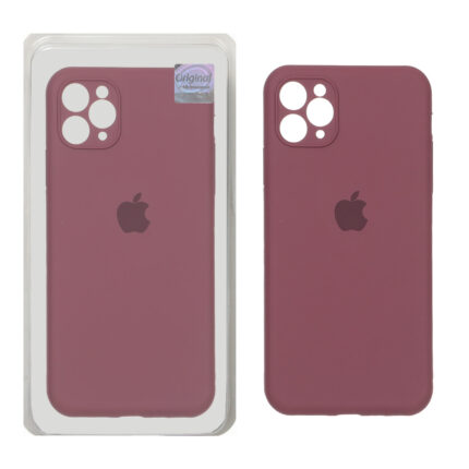 قاب سیلیکونی پاک کنی اورجینال Master Quality مدل Apple iPhone 11 Pro Max - زرشکی (پک دار)