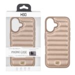 قاب اورجینال HDD چرم پافری طرح دوخت Apple iPhone 16 - طلایی (پک دار)