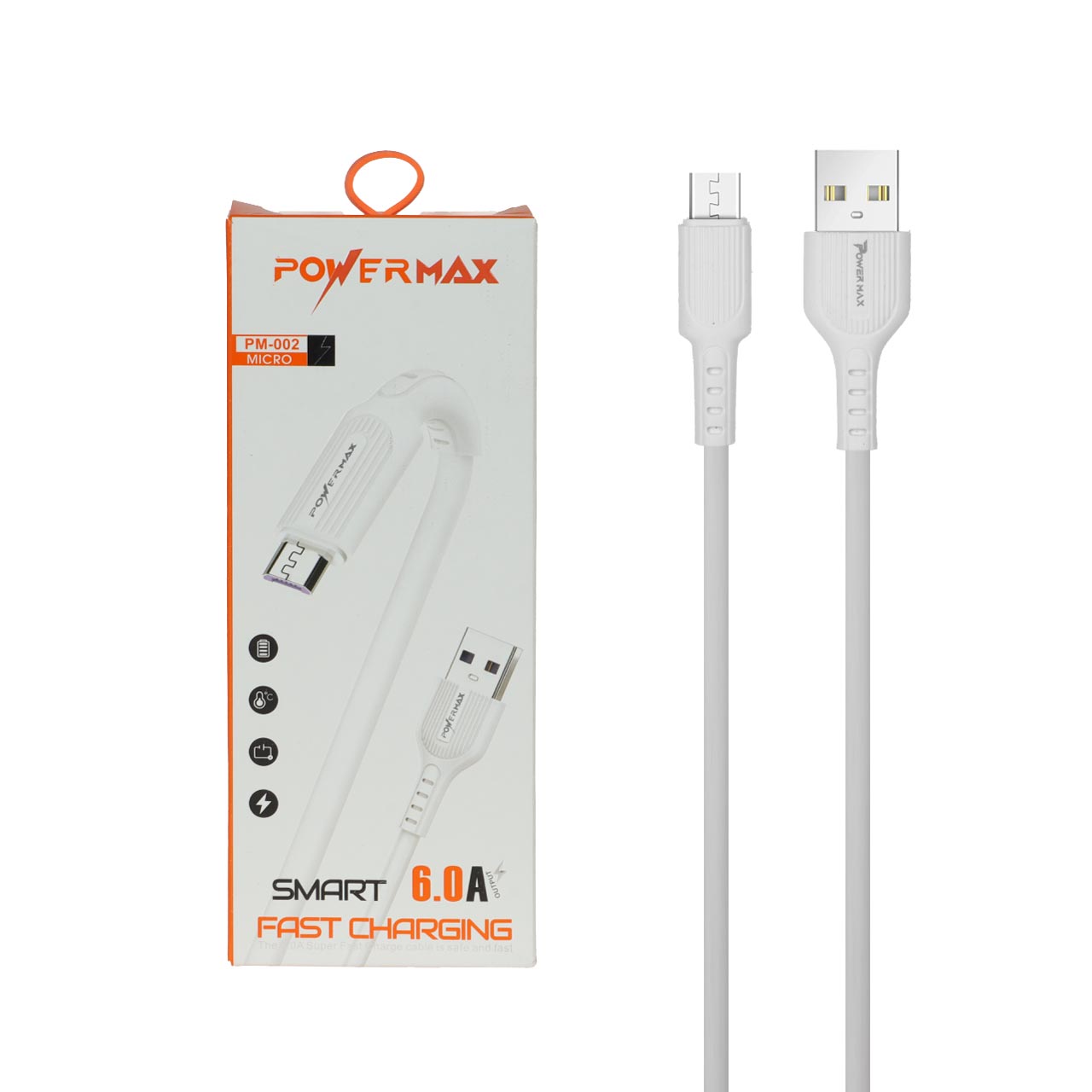 1717016 کابل شارژ فست اندروید Power Max مدل PM-002 - سفید - تصویر 1