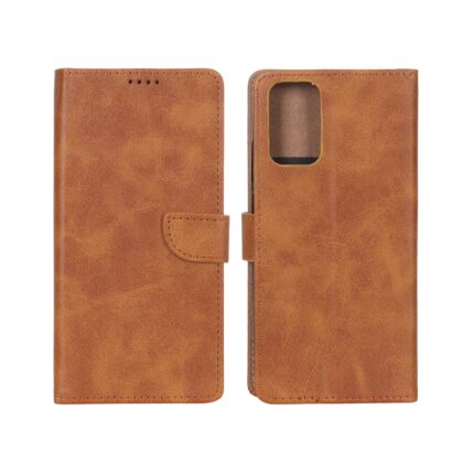 کیف چرمی موبایل مگنتی Xiaomi Redmi Note 10 4G / Redmi Note 10S / Poco M5S - عسلی