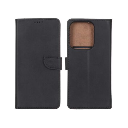کیف چرمی موبایل مگنتی Xiaomi Redmi 15C / Poco C85 - مشکی