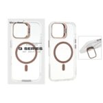 قاب اورجینال Q Series Bracket کریستالی Magsafe لنز استندشو Apple iPhone 16 - قهوه ای (پک دار)
