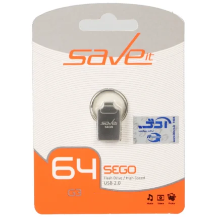 فلش مموری Save it USB2.0 مدل SEGO ظرفیت 64GB - نقره ای (گارانتی مادام العمر آی تین)