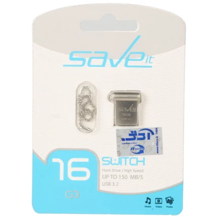 فلش مموری Save it USB3.2 مدل SWITCH ظرفیت 16GB - نقره ای (گارانتی مادام العمر آی تین)