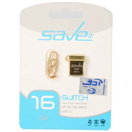 Save it Switch USB3.2 Flash Memory - 16GB طلایی (گارانتی مادام العمر آی تین)
