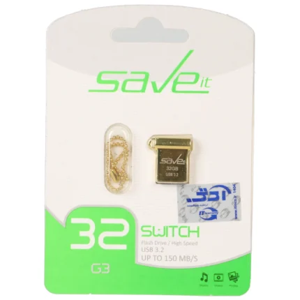 فلش مموری Save it USB3.2 مدل SWITCH ظرفیت 32GB - طلایی (گارانتی مادام العمر آی تین)