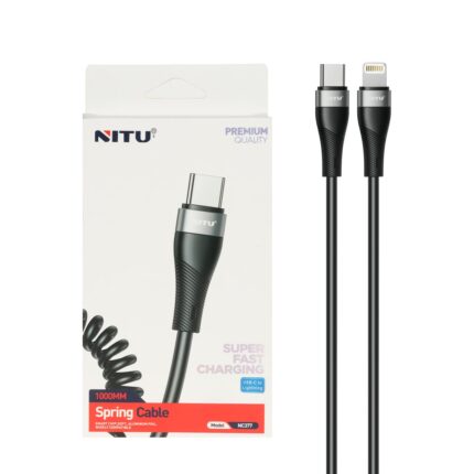 کابل شارژ فست Nitu Type-C To Lightning مدل NC377 - مشکی (گارانتی 12 ماه تعویض نیکان همراه)