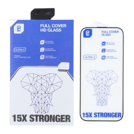 محافظ صفحه نمایش شیشه ای Full Cover Lanbi - 15X Stronger مدل Apple iPhone 17 / iPhone 16 Pro (پک دار)