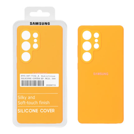 قاب سیلیکونی پاک کنی اورجینال درجه یک Samsung Galaxy S25 Ultra - نارنجی فانتزی (پک دار)