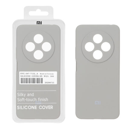 قاب سیلیکونی پاک کنی اورجینال درجه یک Xiaomi Redmi 14C / Redmi A3 Pro / Redmi A4 / Poco C75 - طوسی (پک دار)