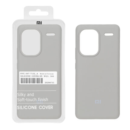 قاب سیلیکونی پاک کنی اورجینال درجه یک Xiaomi Redmi Note 13 Pro Plus 5G - طوسی (پک دار)