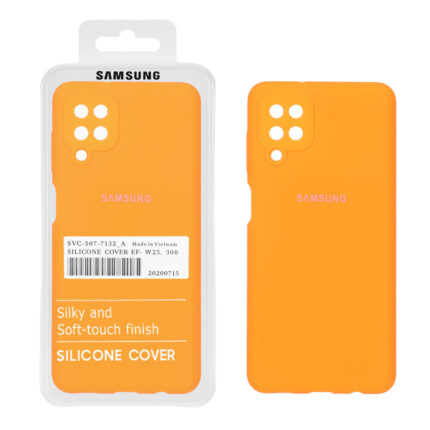قاب سیلیکونی پاک کنی اورجینال درجه یک Samsung Galaxy A12 / M12 / F12 - نارنجی فانتزی (پک دار)