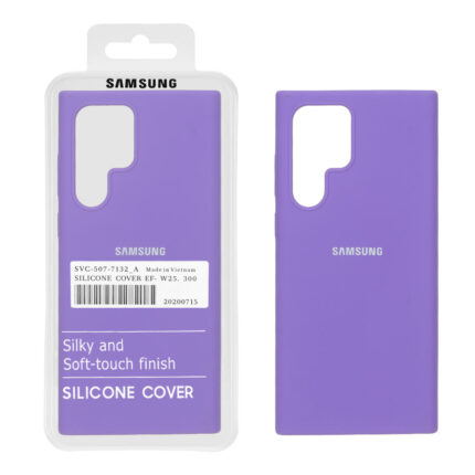 قاب سیلیکونی پاک کنی اورجینال درجه یک Samsung Galaxy S22 Ultra - بنفش کد 1 (پک دار)