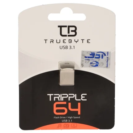 فلش مموری TRUEBYTE USB3.1 مدل TRIPPLE ظرفیت 64GB - نقره ای (گارانتی مادام العمر شرکت آی تین)