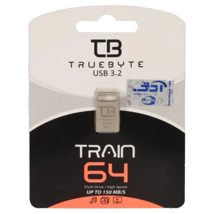فلش مموری TRUEBYTE USB3.1 مدل TRAIN ظرفیت 64GB - نقره ای (گارانتی مادام العمر شرکت آی تین)