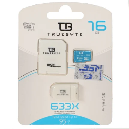 (گارانتی مادام العمر شرکت آی تین) سفید TRUEBYTE microSDXC & adapter U1 Class 10 633X -95MB/s - 16GB