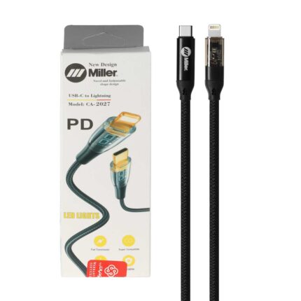 کابل شارژ PD و فست Miller Type-C To Lightning مدل CA-2027 100W - مشکی (گارانتی پارتیان پایا)