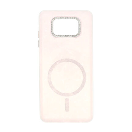 قاب ماربل طرح مگ سیف اکلیلی لنز نگین دار Xiaomi Poco X3 / Poco X3 Pro / Poco X3 NFC - صورتی - MPS