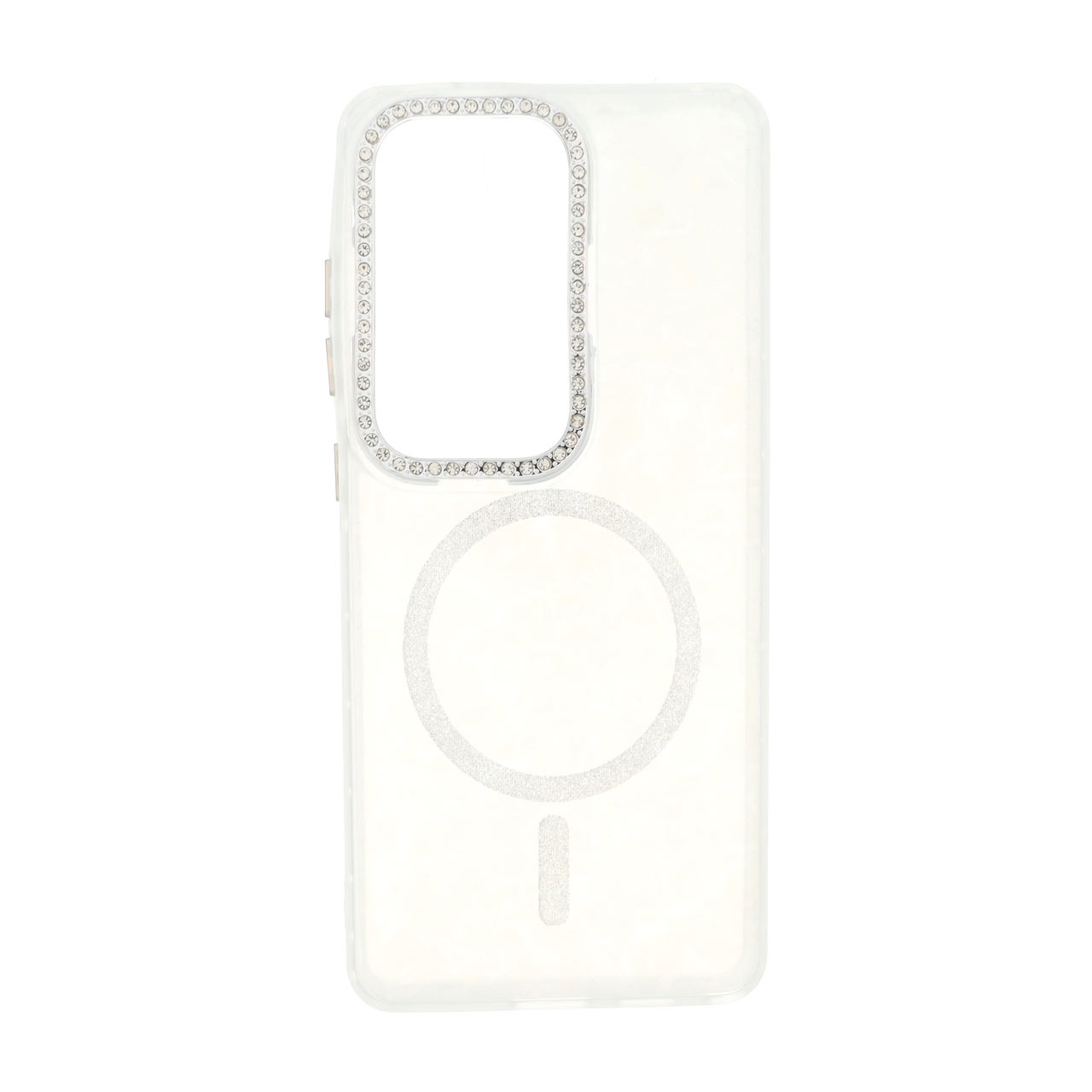 1735108 قاب ماربل طرح مگ سیف اکلیلی لنز نگین دار Samsung Galaxy S26 Ultra - سفید - MPS - تصویر 1