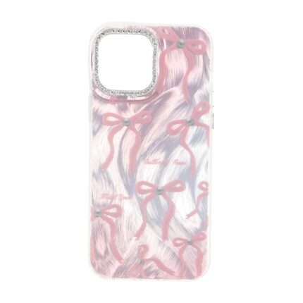 قاب اطلسی طرح دار دور ژله ای لنز نگین دار Apple iPhone 13 Pro Max - کد 27 - MPS