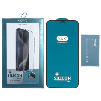 محافظ صفحه نمایش شیشه ای اورجینال VWK ایربگ سیلیکونی مدل Apple iPhone 12 / iPhone 12 Pro (پک دار)