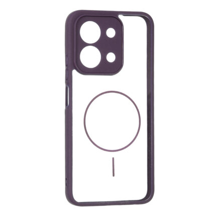 قاب پشت سخت شفاف محافظ لنزدار طرح مگ سیف دور رنگی Xiaomi Redmi 15C / Poco C85 - بنفش
