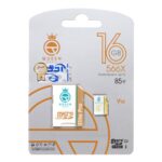 Queen tech microSDHC & adapter U1 Class 10 566X -85MB/s-16GB (گارانتی آی تین) سفید طلایی