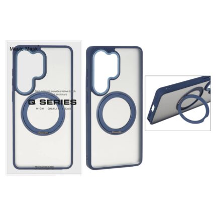 قاب اورجینال Magic Mask استند چرخشی Magsafe مدل Samsung Galaxy S26 Ultra - سرمه ای (پک دار)