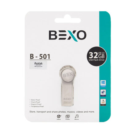 فلش مموری BEXO USB2.0 مدل B-501 ظرفیت 32GB - نقره ای (گارانتی داده پردازی آواتک)