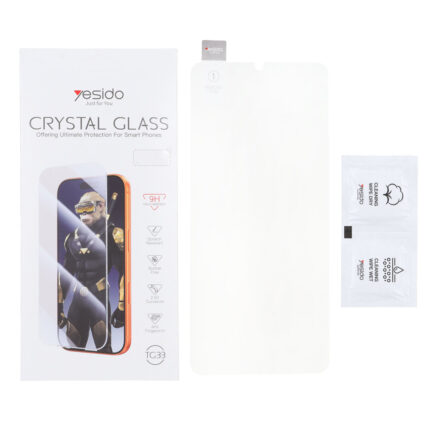 محافظ صفحه نمایش شیشه ای اورجینال بدون حاشیه Crystal Glass Yesido TG33 مدل Samsung Galaxy A20 / A30 / A30S / A50 / A50S / M10S / M21 / M21S / M30 / M30S / M31 / Redmi Note 7 / Note 7 pro / Note 7s / Honor 9a / Y6p (پک دار)